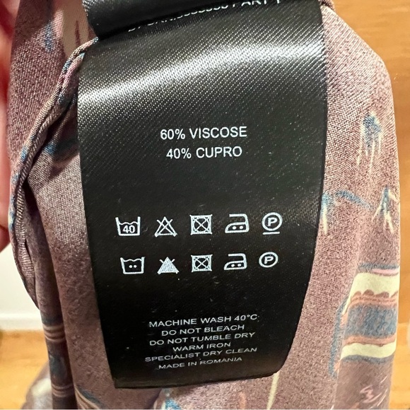 Elegant ALEXA CHUNG 
Printed dress | Burgundy| Patterned Dress | size 10 - Picture 12 of 15